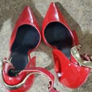 Red high heel shoes